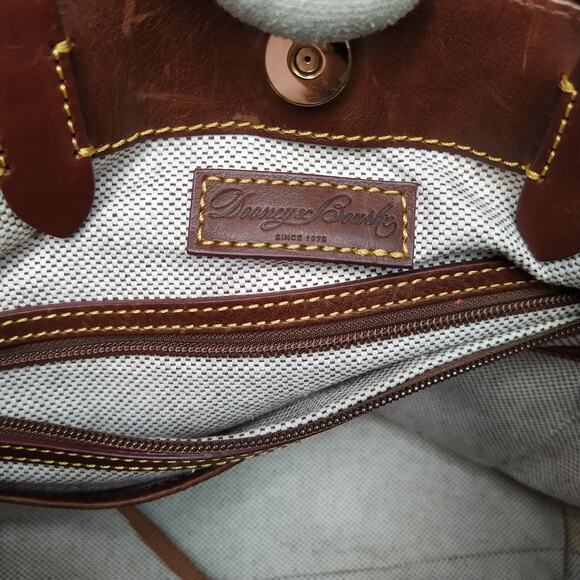 Dooney & Bourke Florentine Brown Leather Double Handle Large Tote Shoulder Bag - Picture 11 of 16